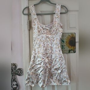 Princess Polly DressWomens 0 Floral Berlin Satin Mini SlipCoquette Babydoll